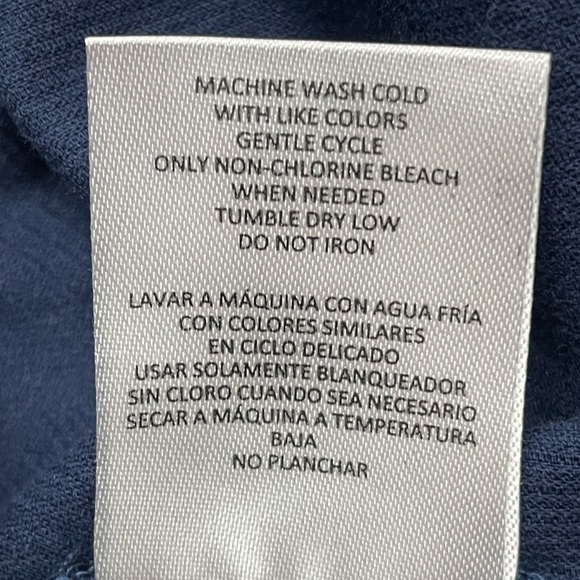 LANDS' END Blue Button Front Belted Long Roll Tab Sleeve Corduroy Dress Sz: XXL - Picture 12 of 14